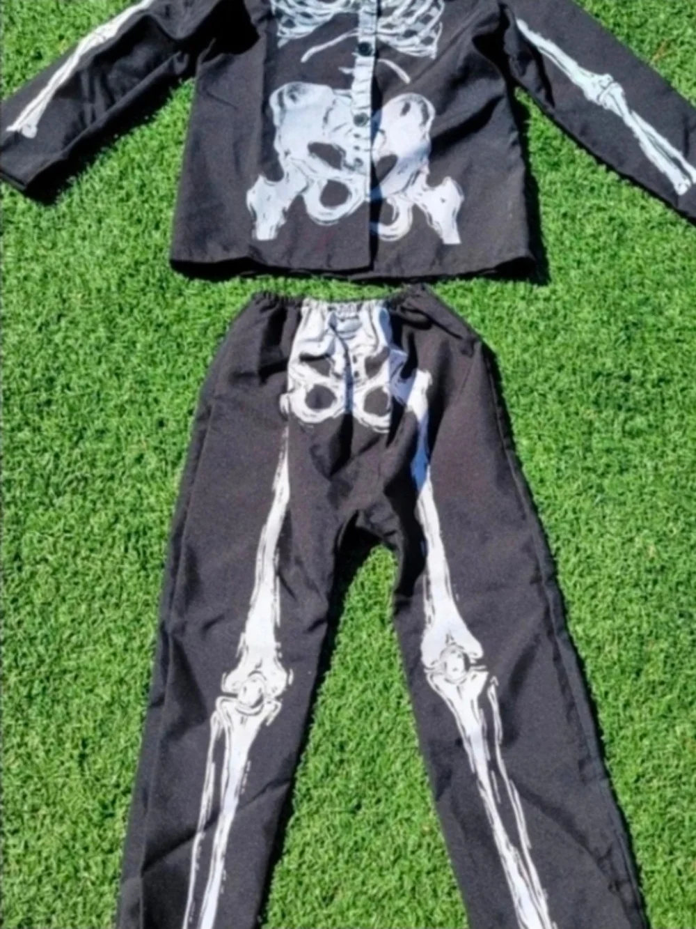 Kids Black Skeleton Costume Two-Piece Set